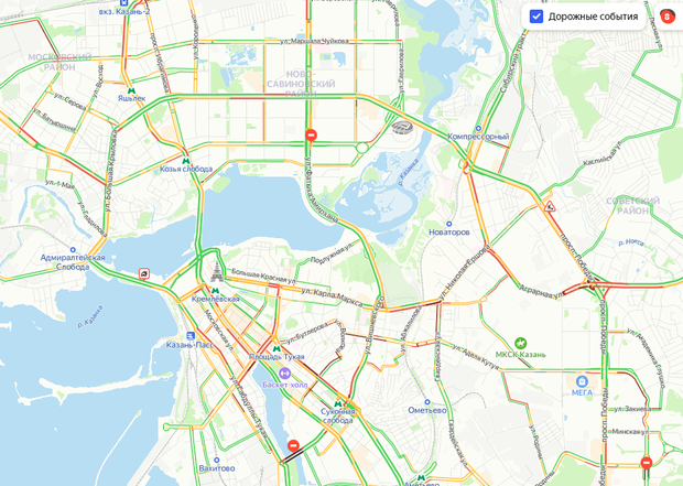 Казань пробки на дорогах