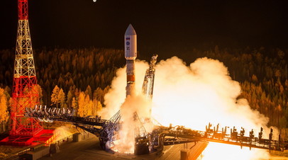 Пуск ракеты-носителя среднего класса «Союз-2.1б» с космическим аппаратом «Глонасс-К» с Государственного испытательного космодрома Министерства обороны РФ (космодром Плесецк)