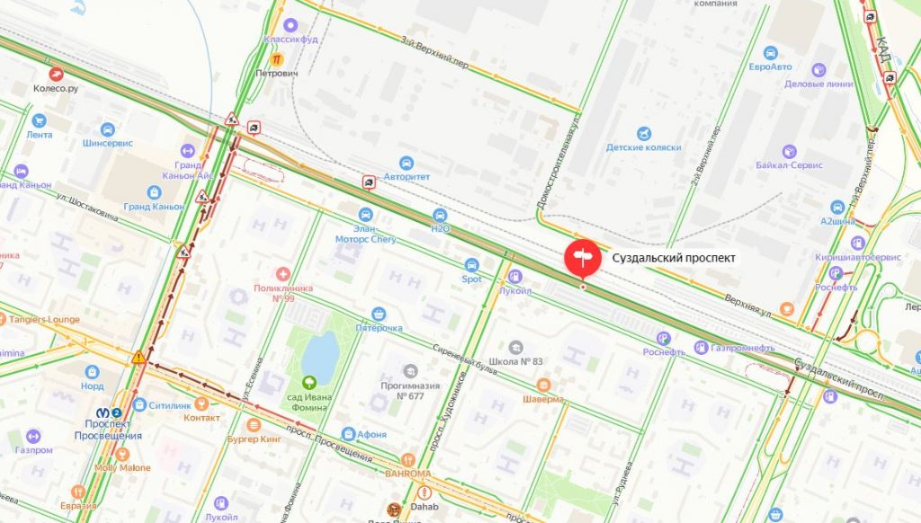 Карта спб суздальский проспект