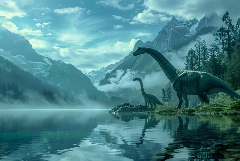 Сауроподный динозавр в природе