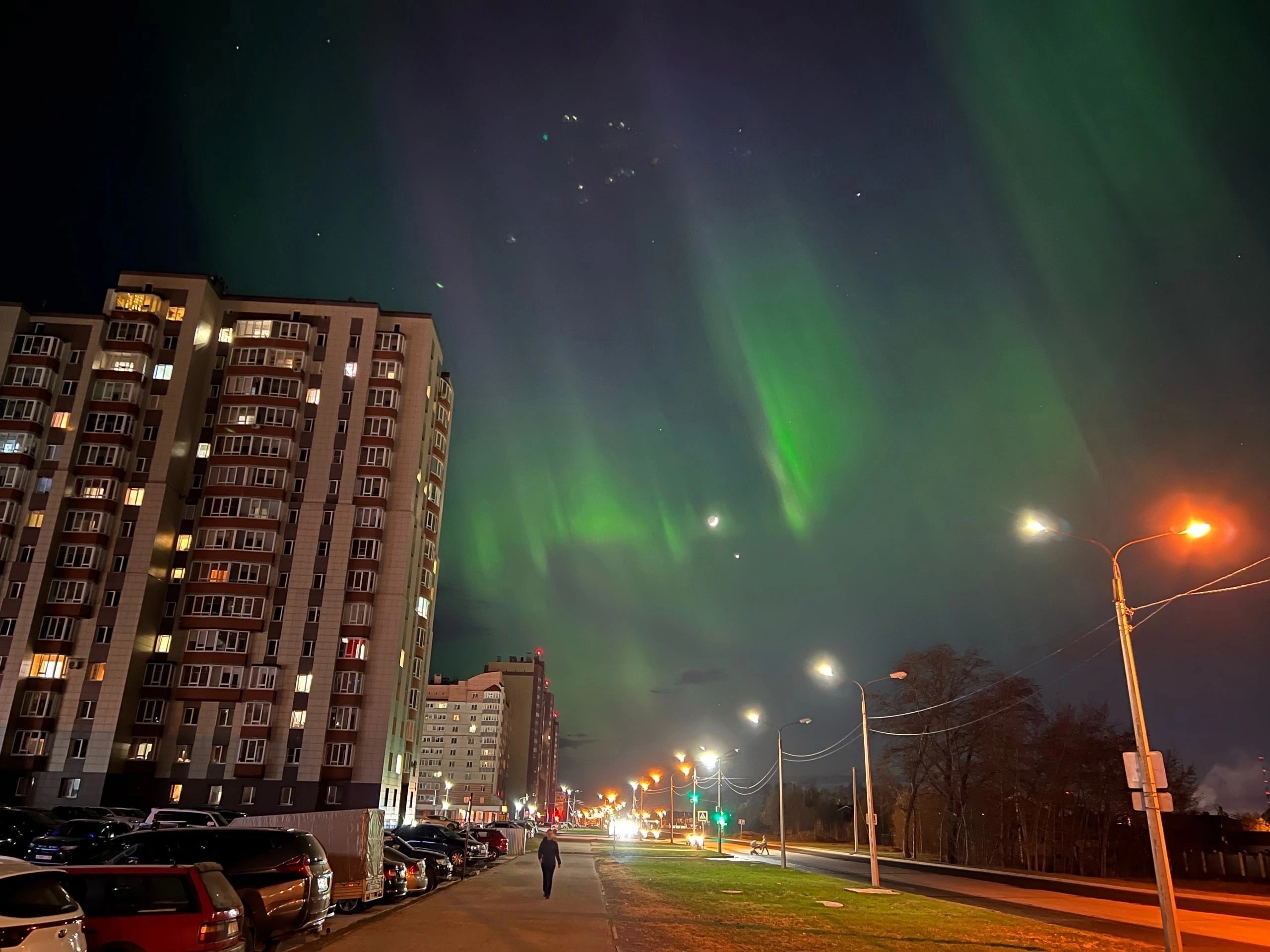 в москве северное сияние