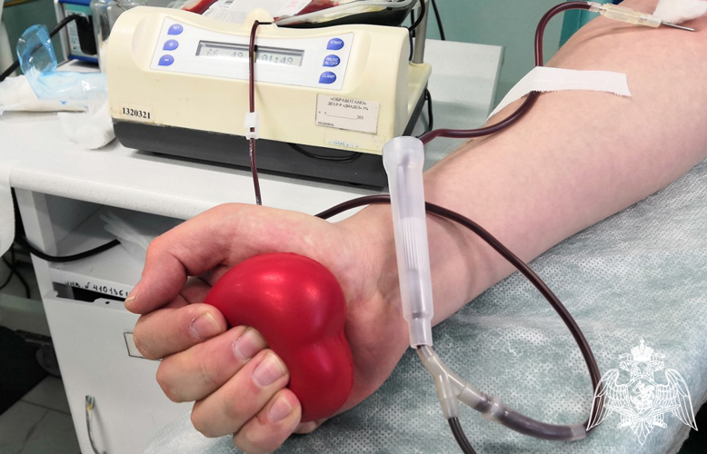 Росгвардейцы в Тюмени пополнили банк крови и поздравили медиков с Национальным днём донора
