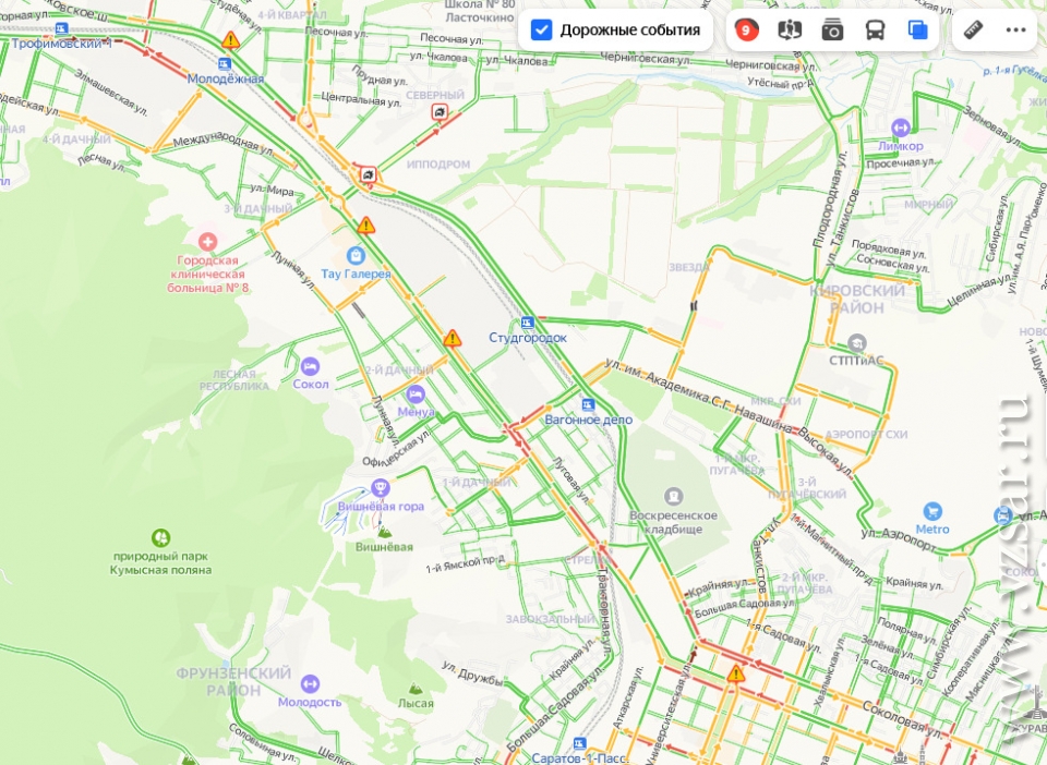 Карта пробок пятигорск