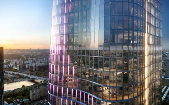 127 тыс. кв. м витражного остекления сформируют округлые фасады новой башни Москва-Сити