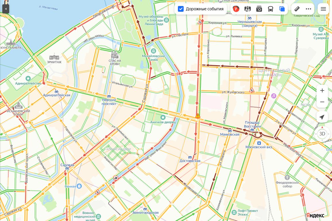 Каменноостровский проспект на карте. Угол Невского и литейного на карте. Карта Петербурга пробки. Пробки на Литейном.