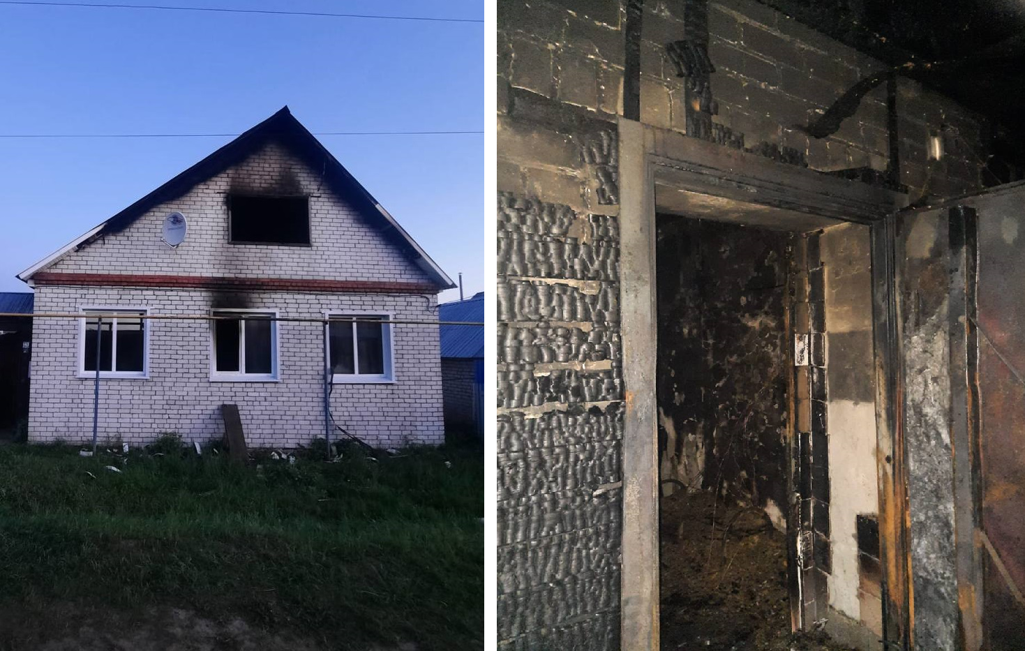 Ночной пожар в частном доме тушили в деревне Полевой Волжского района