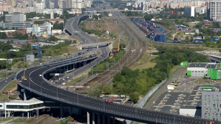 Эстакада Южного участка Московского скоростного диаметра