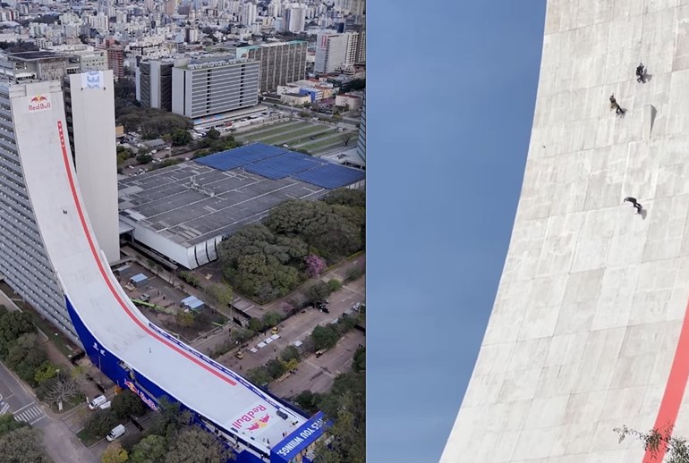 Картинка Red Bull построил самую высокую в мире полурампу для скейтбординга