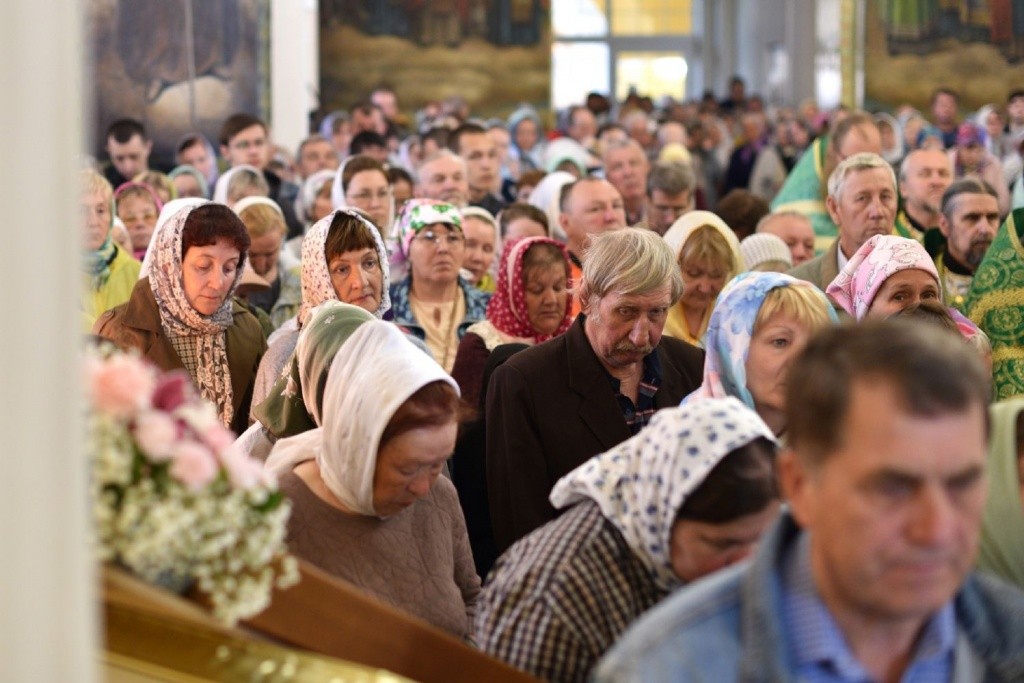 Среди молившихся были и верующие из Марий Эл. (Фото предоставлено пресс-службой епархии).