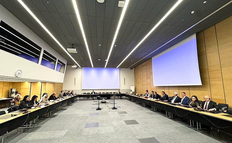 Сенаторы в составе делегации Федерального Собрания РФ участвуют в 151-й Ассамблее Межпарламентского союза в Женеве