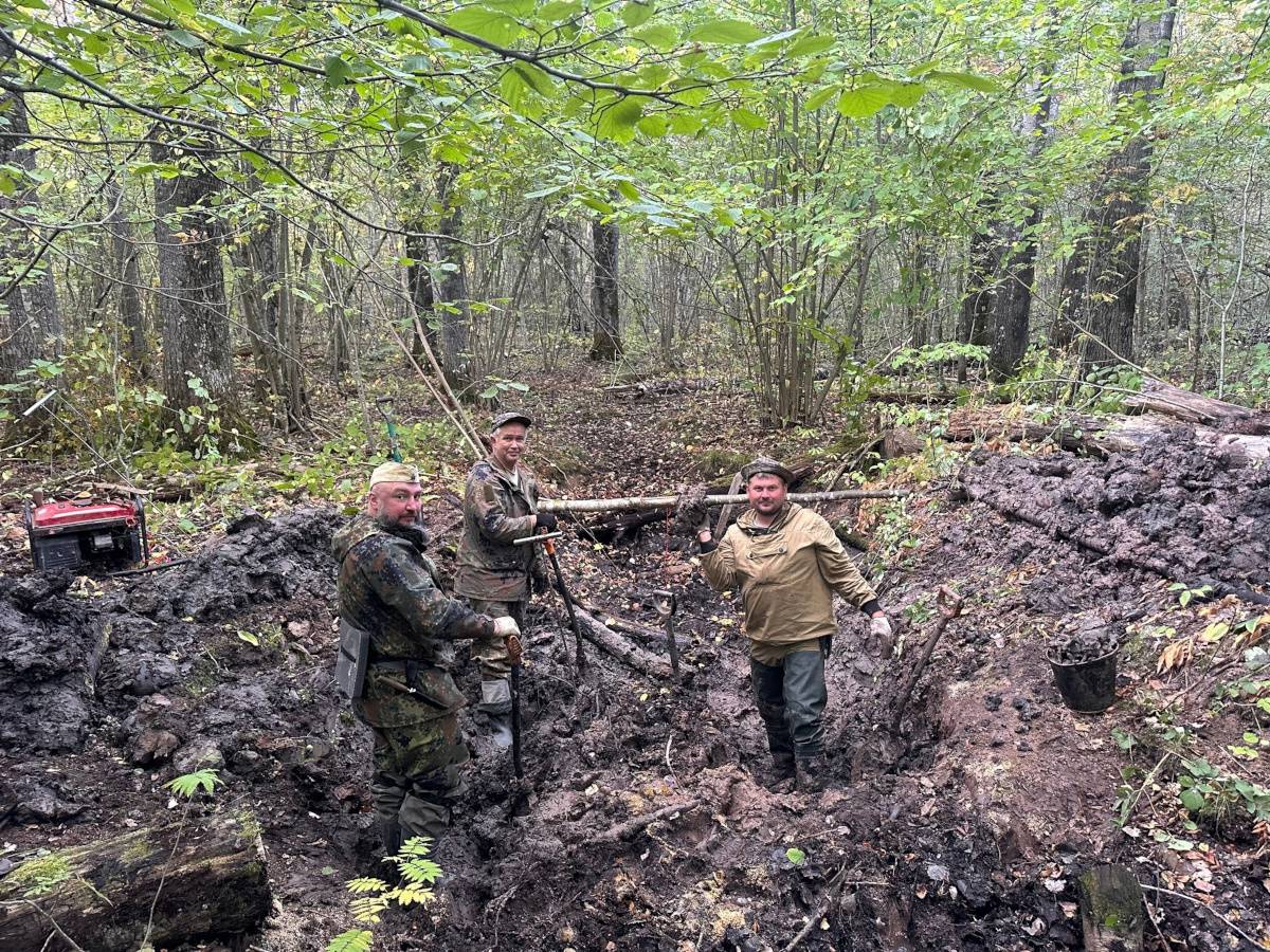 Поисковики продолжат работу на месте падения бомбардировщика Пе-2.