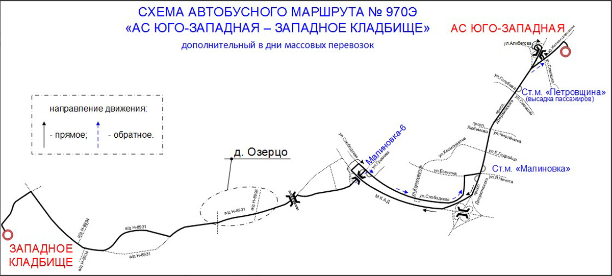 План западного кладбища минск