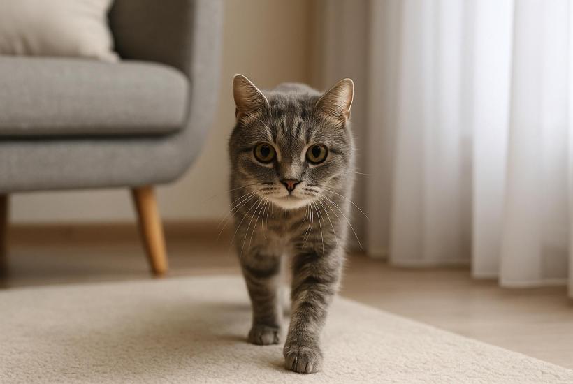 Кошка с ослабленным зрением