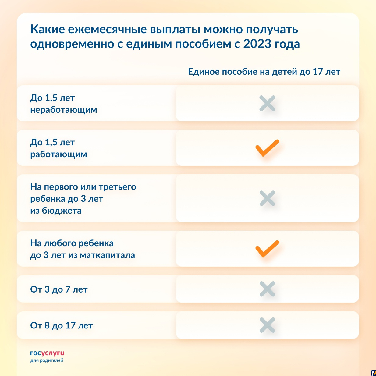 Единое пособие 2023 условия