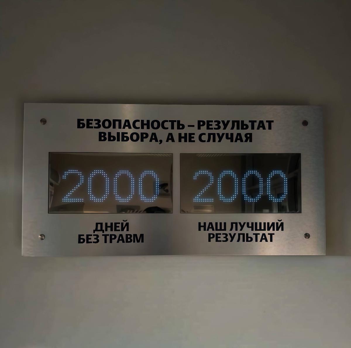 Счетчик Метран зафиксировал две тысячи дней без травм