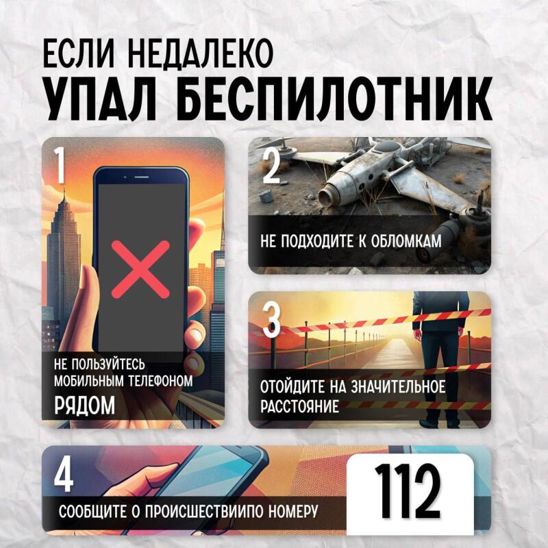 МЧС России напоминает правила поведения при атаке БПЛА