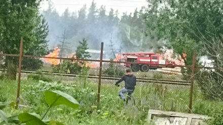 В Воронежской области загорелась лесопилка