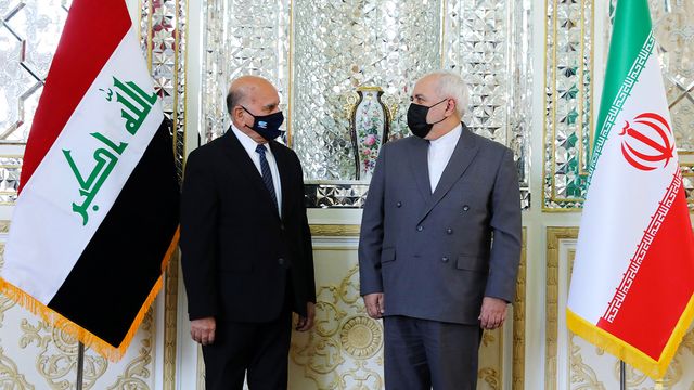 Министры иностранных дел Ирака и Ирана Фуад Хусейн и Мохаммад Джавад Зариф во время встречи в Тегеране, сентябрь 2020 года