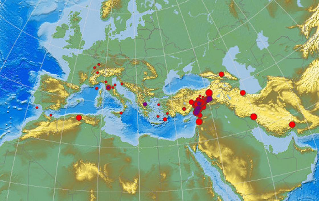 Карта сейсмоактивности турция