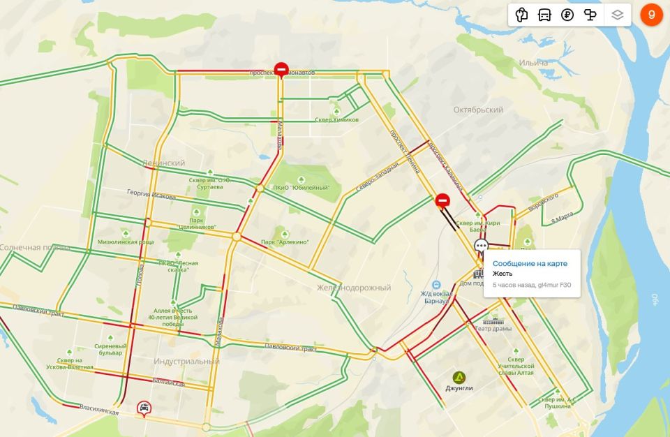 Пробки в архангельске сейчас карта