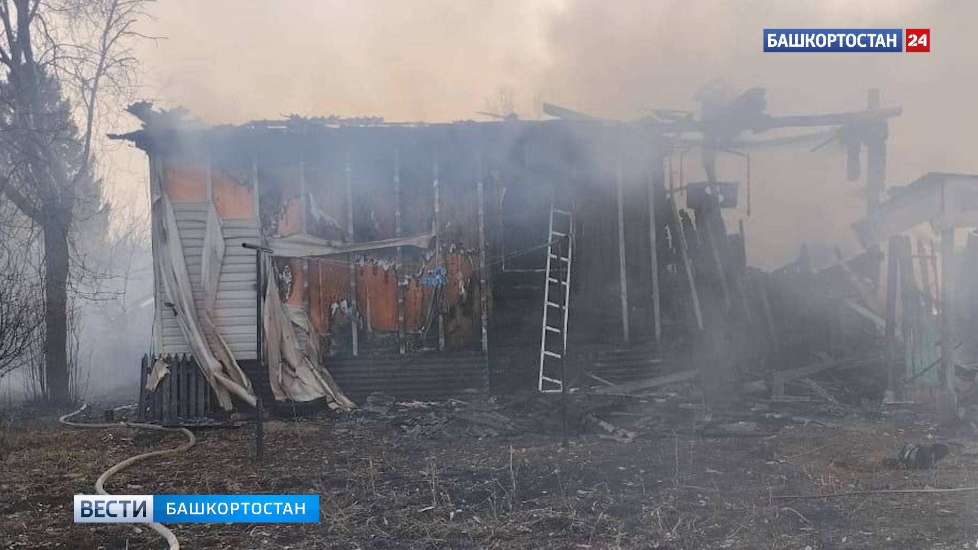 В Башкирии при пожаре из-за хлопка газа в бревенчатом доме молодой мужчина получил сильные ожоги