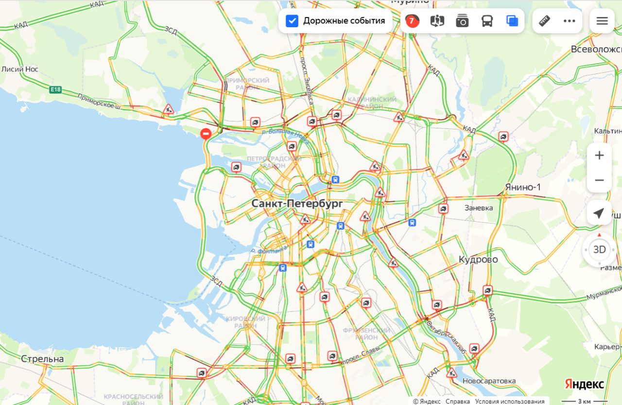 Аномальные пробки в санкт петербурге