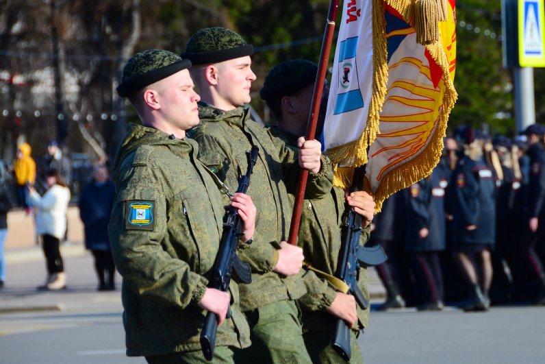 Первая репетиция парада 9 мая в Иркутске.