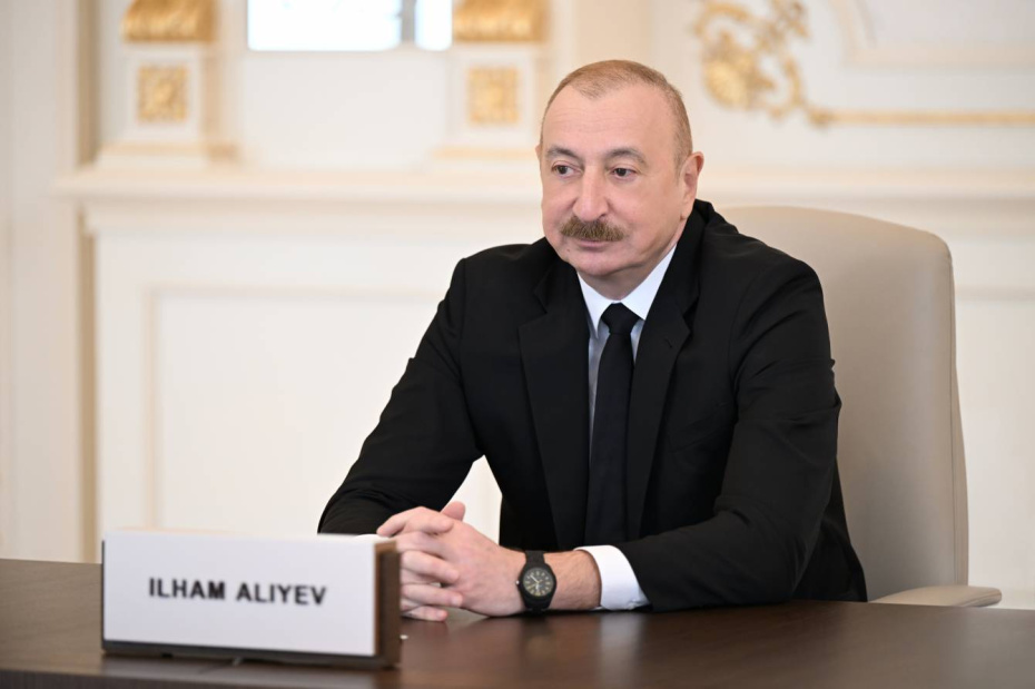 Президент Азербайджана Ильхам Алиев выступил в формате видеосвязи на VIII саммите Европейского политического сообщества