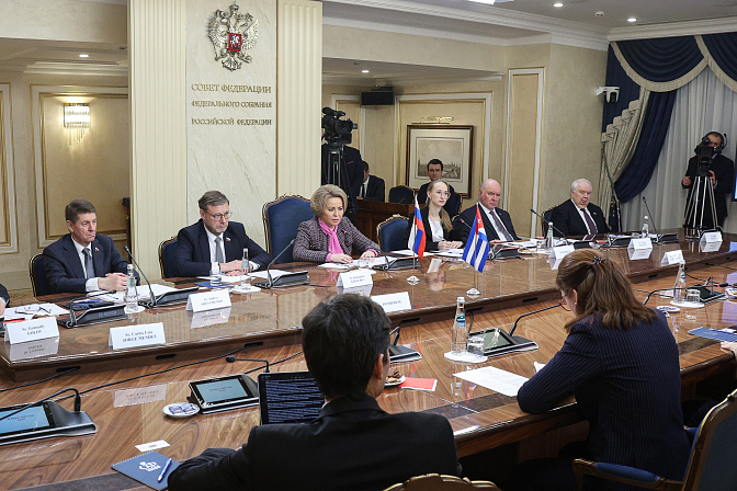 Председатель СФ Валентина Матвиенко встреча с заместителем премьер-министра Республики Рикардо Кабрисасом Руисом