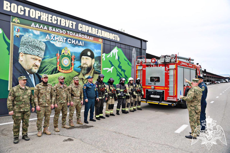 В Управлении Росгвардии по Чеченской Республике прошло пожарно-тактическое учение