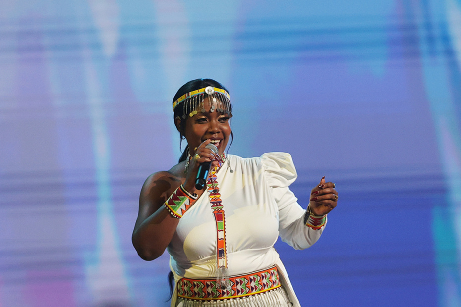Санайпей Танде (Кения) выступает на международном музыкальном конкурсе «Интервидение» 2025