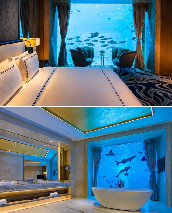Люкс «Посейдон» позволит погрузиться в подводный мир (Atlantis Sanya, Китай).