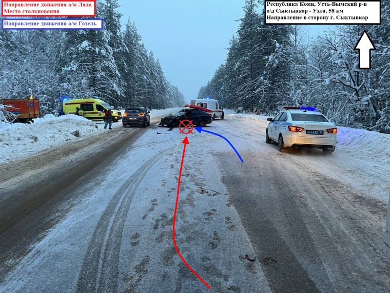 В Усть-Вымском районе водитель Lada при обгоне выехал на 