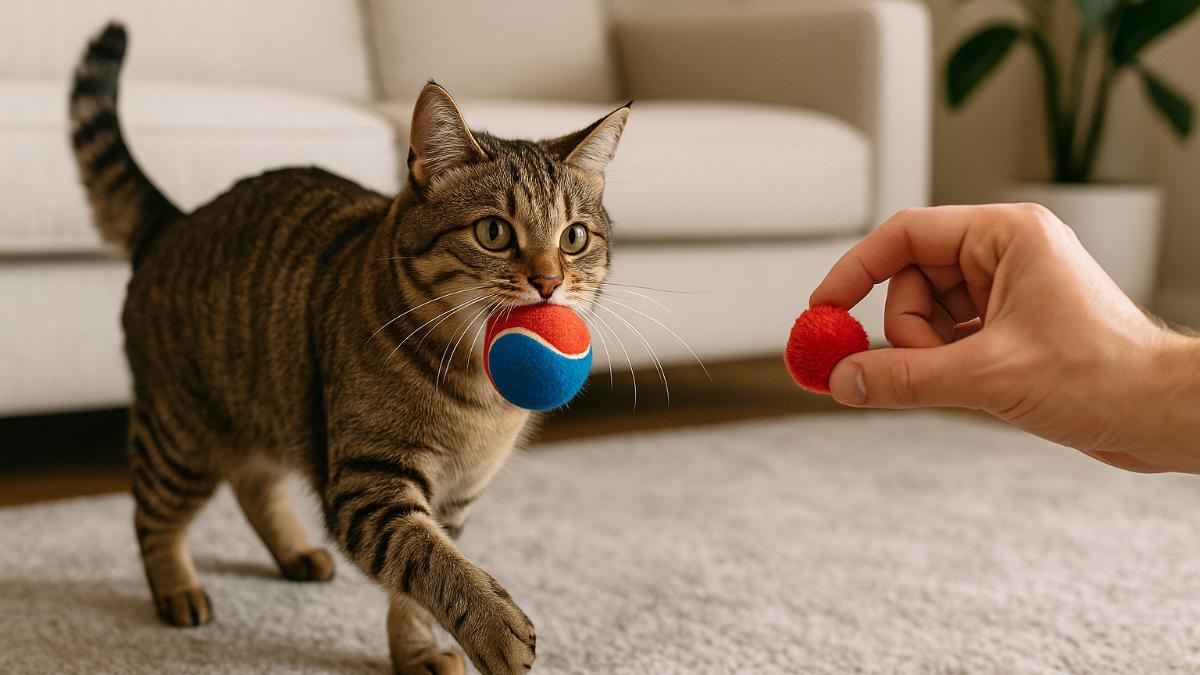 Кошка играет в 
