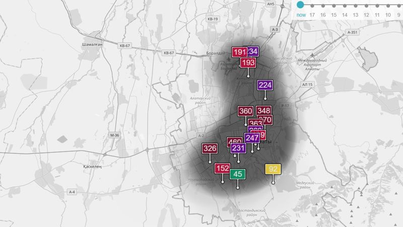 Карта загрязнения воздуха алматы онлайн