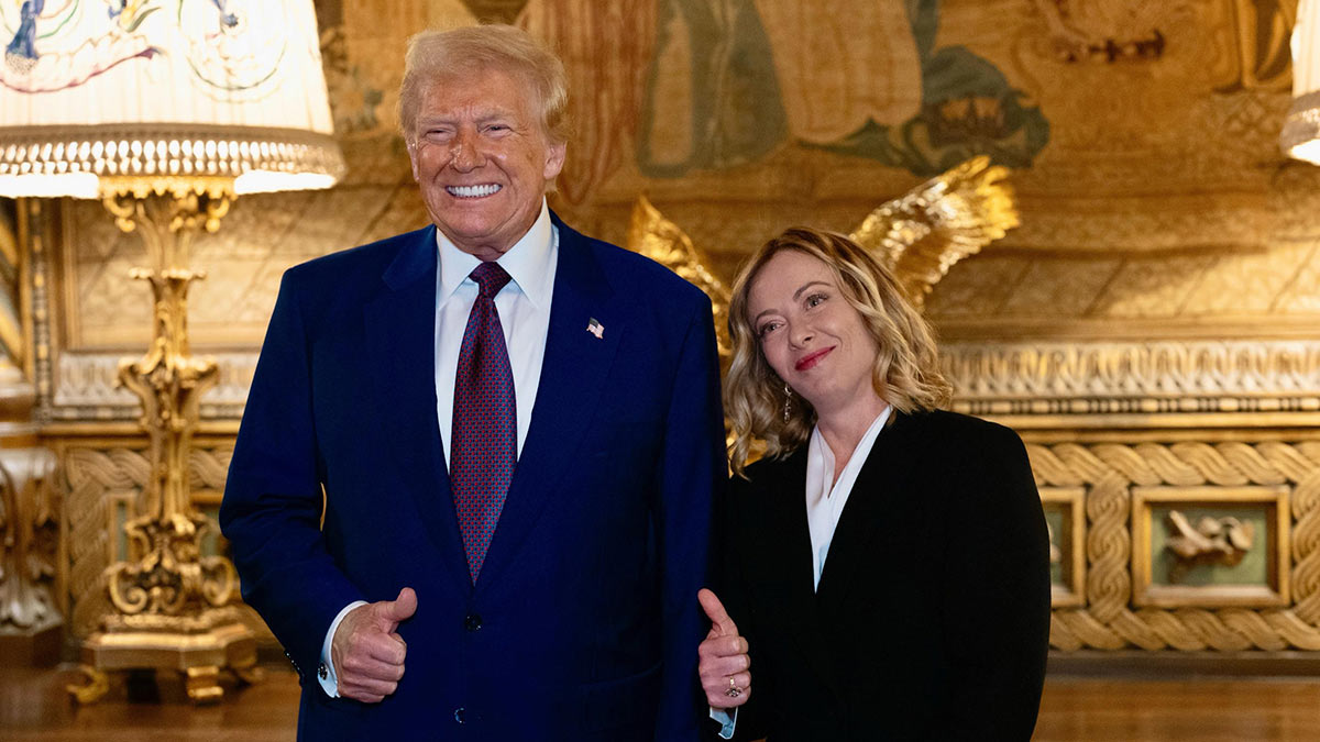 Встреча избранного президента США Дональд Трампа и премьер-министр Италии Джорджи Мелони