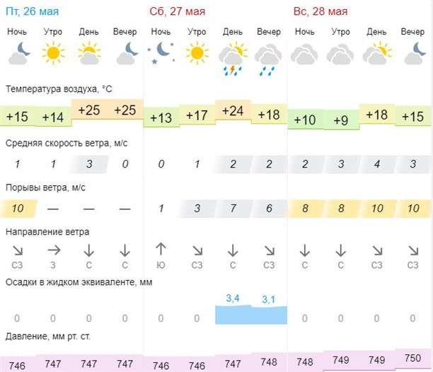 Тула погода на 10 дне