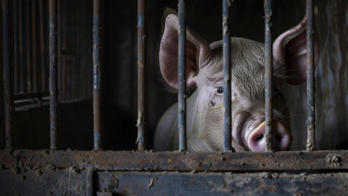Свинья за решеткой
