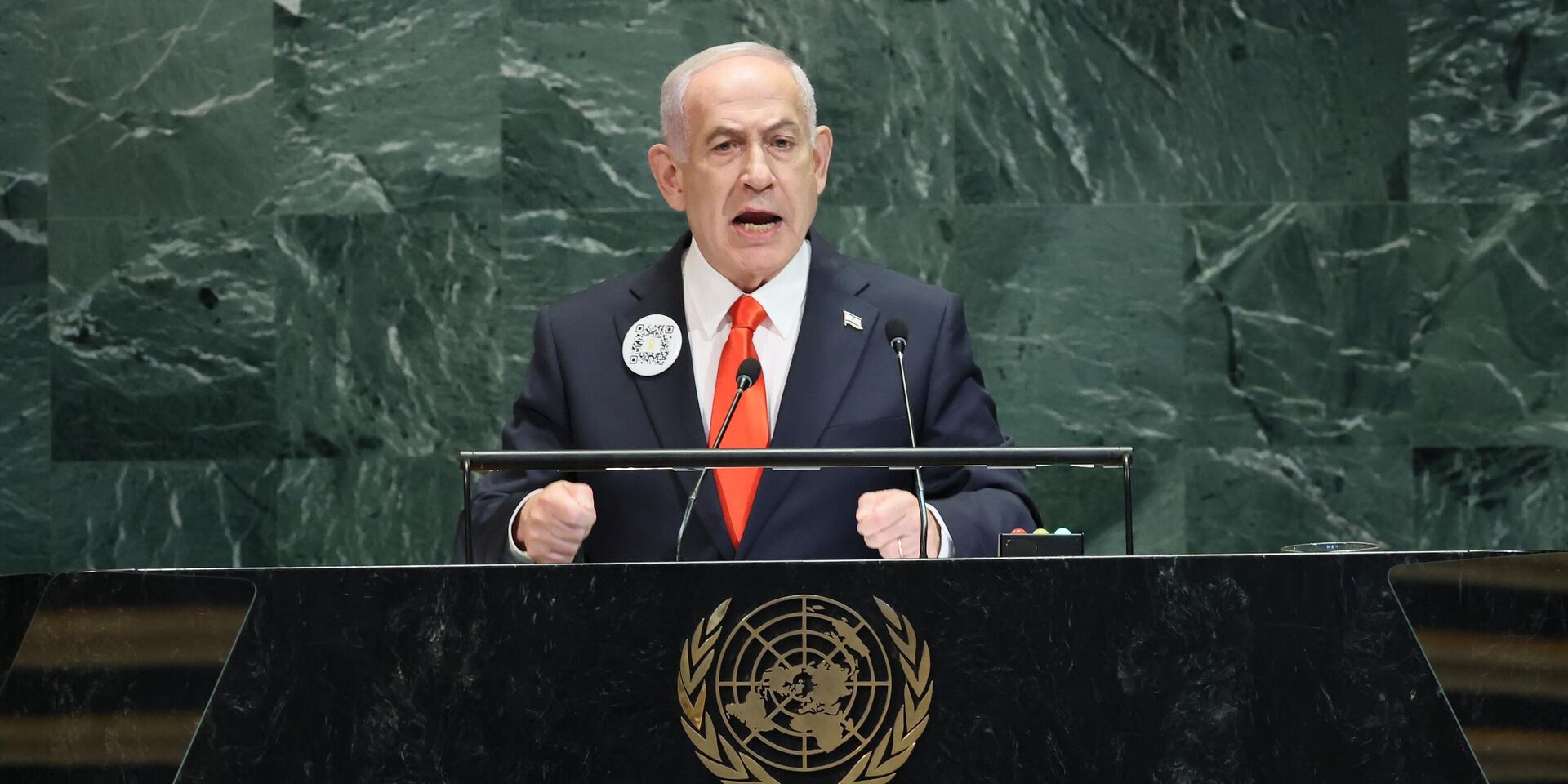 Премьер-министр Израиля Биньямин Нетаньяху выступает на Генеральной Ассамблее ООН - ИноСМИ, 1920, 26.09.2025