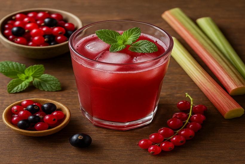 Сок из ревеня и смородины