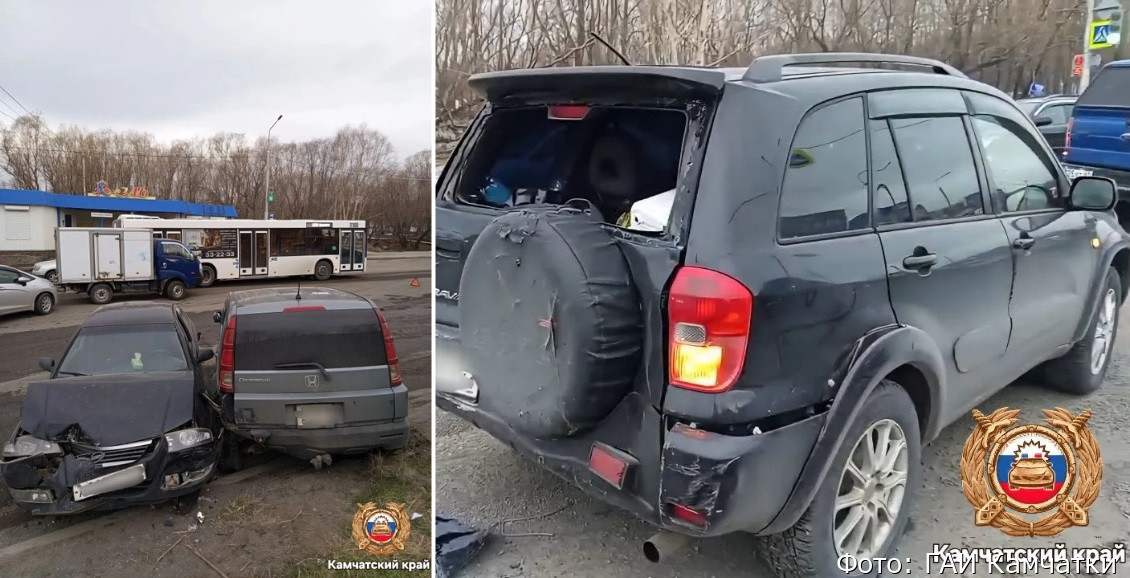 В столице Камчатки неуправляемый автобус устроил массовое ДТП (видео)