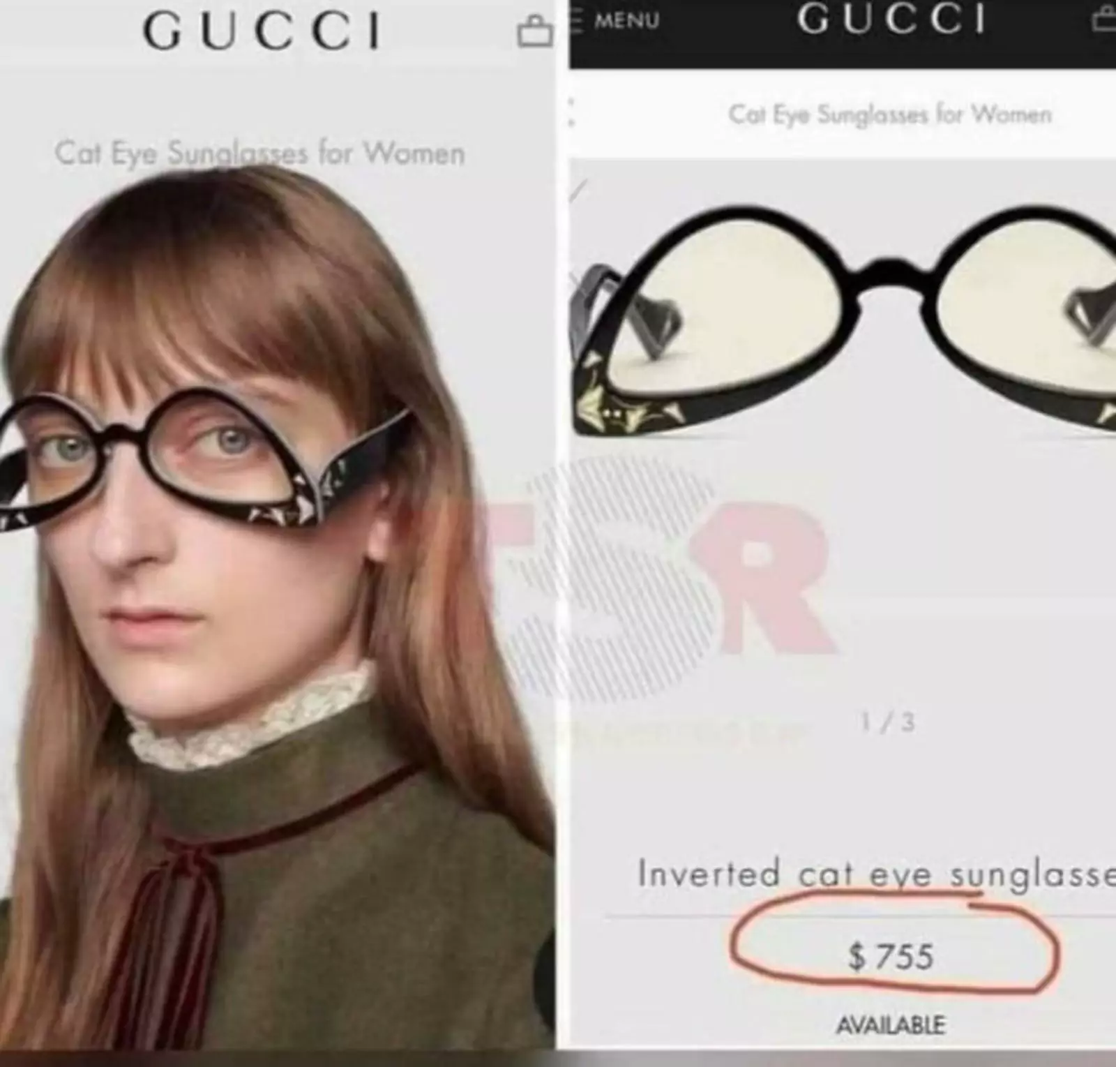 Грустные очки от Gucci.