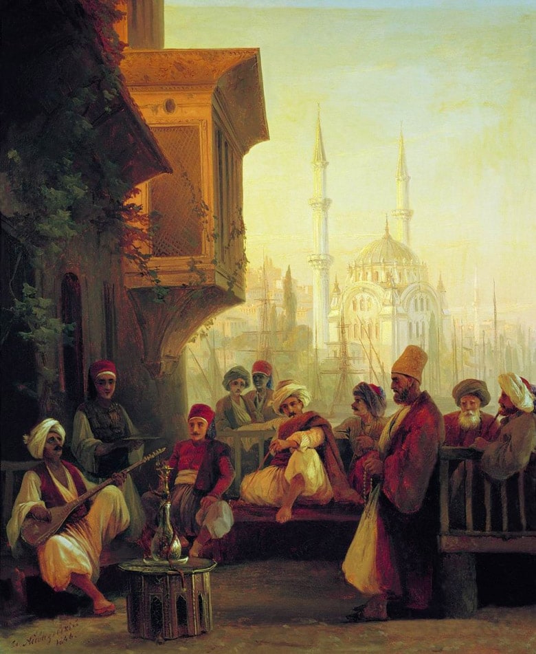 Картина Кофейня у мечети Ортакёй в Константинополе