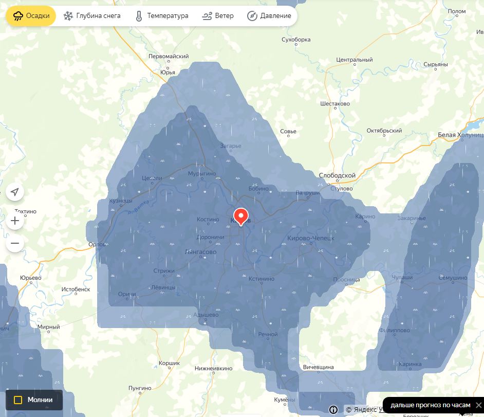 Гисметео липецк карта осадков