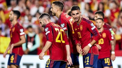 Футболисты сборной Испании в матче с Кипром