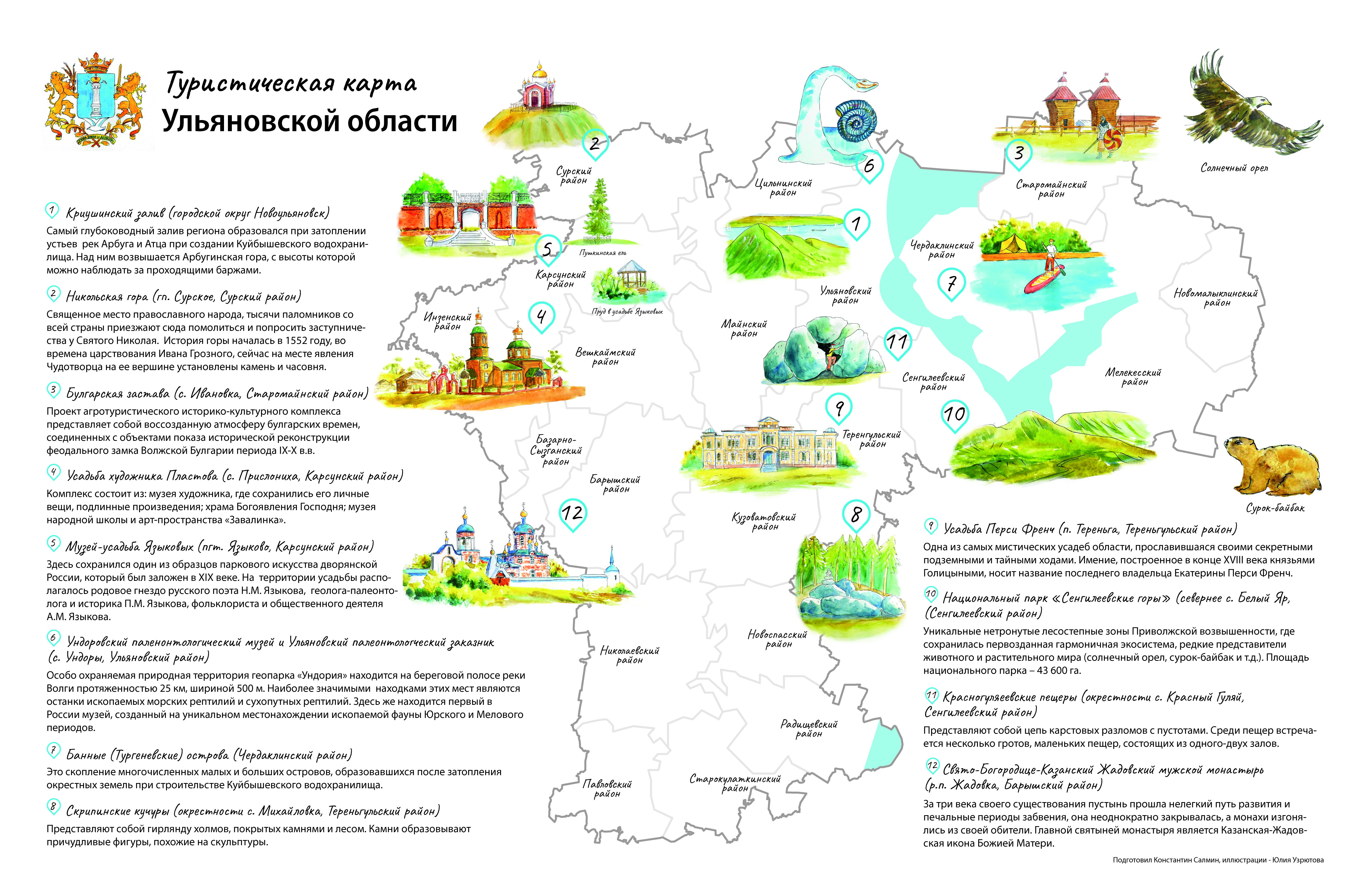 Карта ульяновской области районы