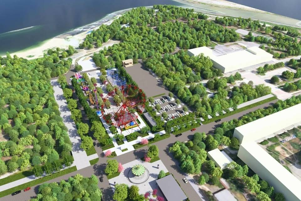 В новом парке на юге Волгограда высаживают деревья