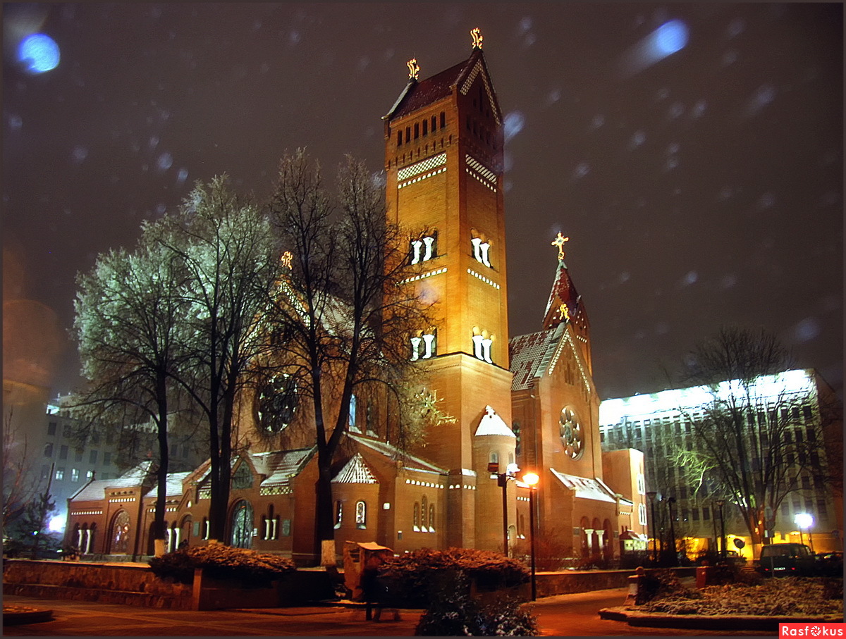 Красный костел в Минске скульптура