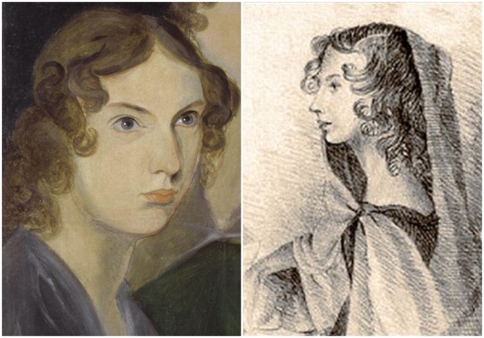Слева направо: Портрет Энн Бронте, работа её брата Бренуэлла. Портрет Энн Бронте, работа её сестры Шарлотты, 1834 год.