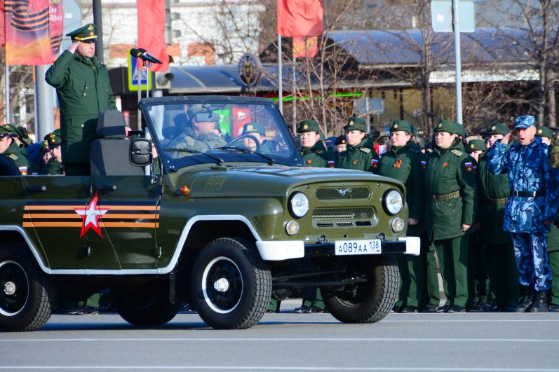 Первая репетиция парада 9 мая в Иркутске.